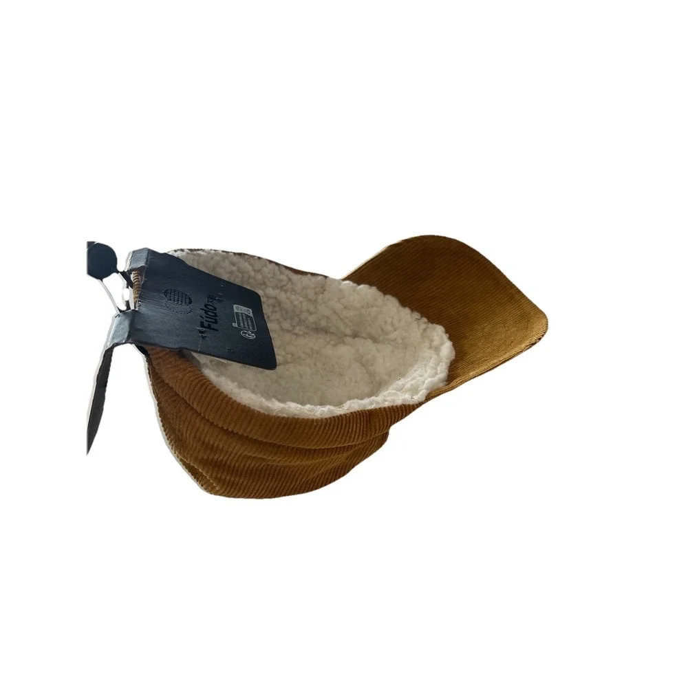 ADVENTURE Corduroy‎ Toddler Hat One Size Brown Cap Sherpa Like Lining